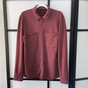 [M] Lululemon Europe Men’s Compatibility Shirt Jacket Snap Button Down Red